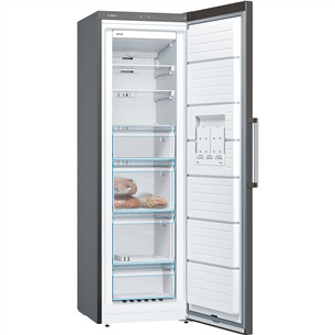 Bosch, Series 4, NoFrost, 242 L, aukštis 186 cm, juodas - Šaldiklis