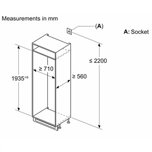 Bosch, Series 4, NoFrost, 383 L, aukštis 194 cm - Įmontuojamas šaldytuvas