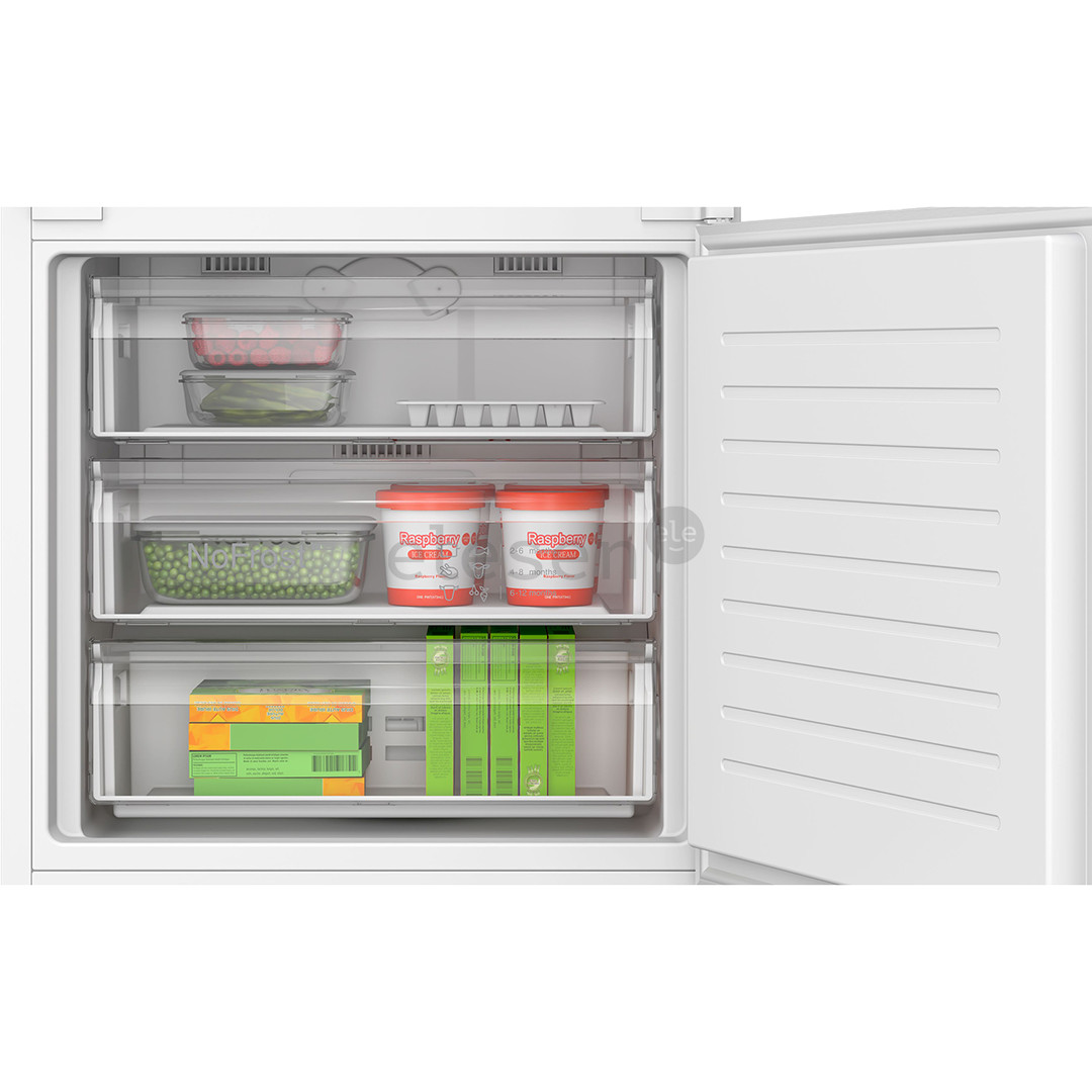 Bosch, Series 4, NoFrost, 383 L, aukštis 194 cm - Įmontuojamas šaldytuvas