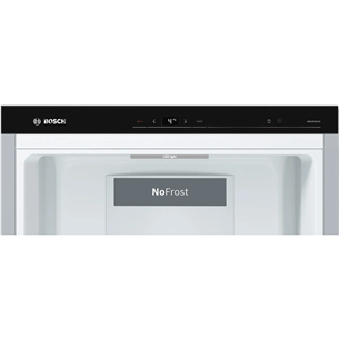 Bosch Series 8, No Frost, 309 L, aukštis 186 cm, nerūdijančio plieno - Šaldytuvas