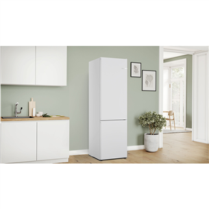 Bosch, Series 4, NoFrost, 363 L, aukštis 203 cm, baltas - Šaldytuvas