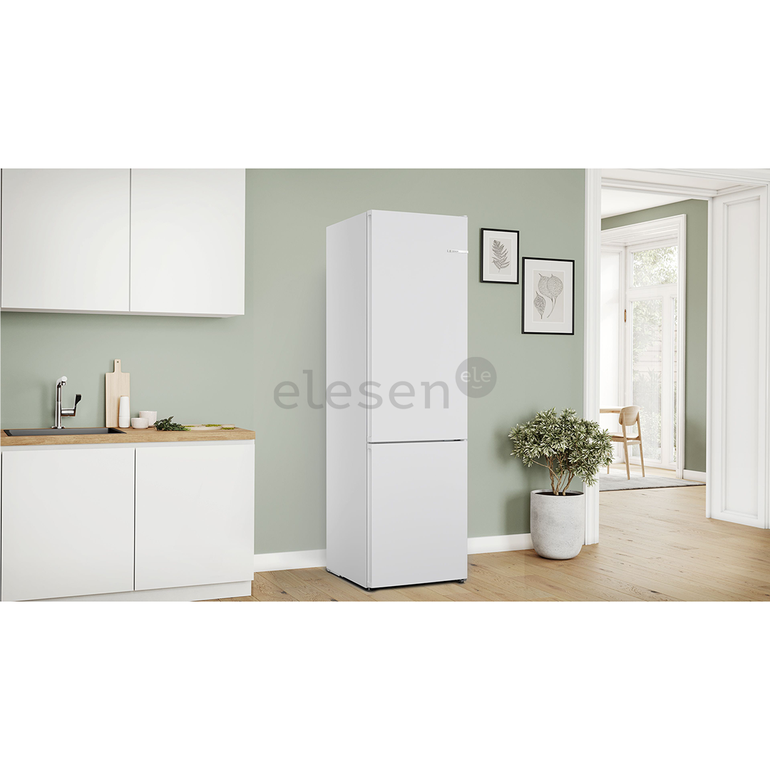 Bosch, Series 4, NoFrost, 363 L, aukštis 203 cm, baltas - Šaldytuvas