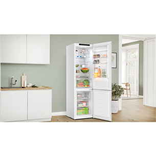 Bosch, Series 4, NoFrost, 363 L, aukštis 203 cm, baltas - Šaldytuvas