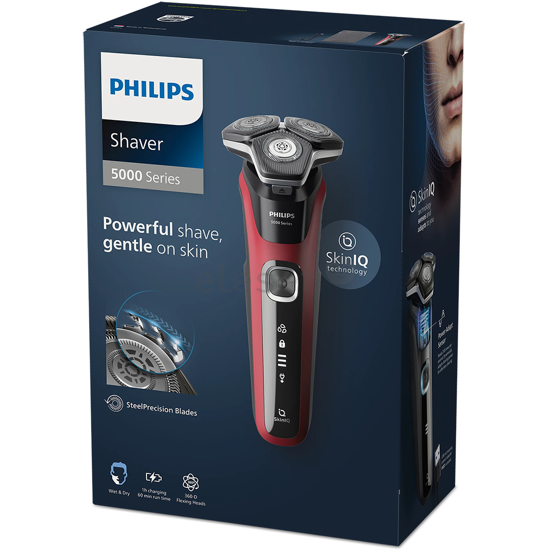Philips Shaver Series 5000 Wet & Dry, red/black - Shaver