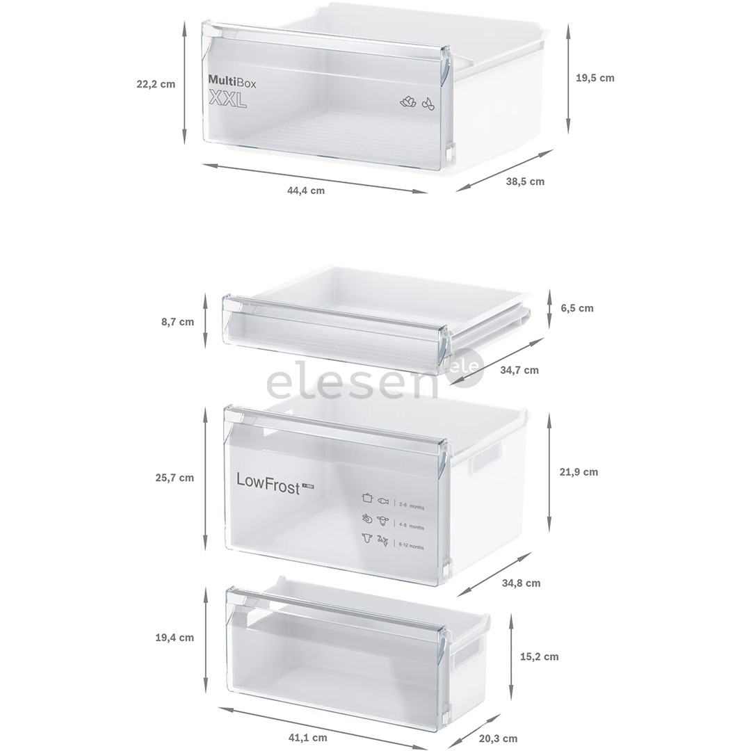 Bosch Series 2, 267 L, height 178 cm - Built-in refrigerator