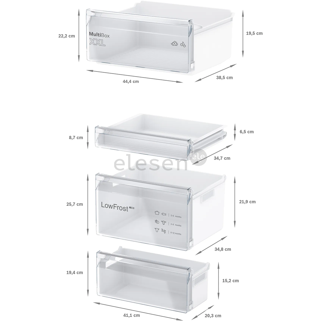 Bosch Series 2, 267 L, height 178 cm - Built-in refrigerator
