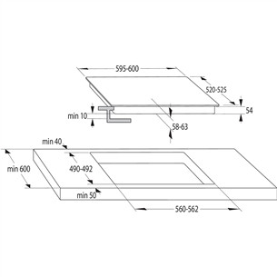 Gorenje, plotis 59,5 cm, berėmė, juoda - Įmontuojama indukcinė kaitlentė