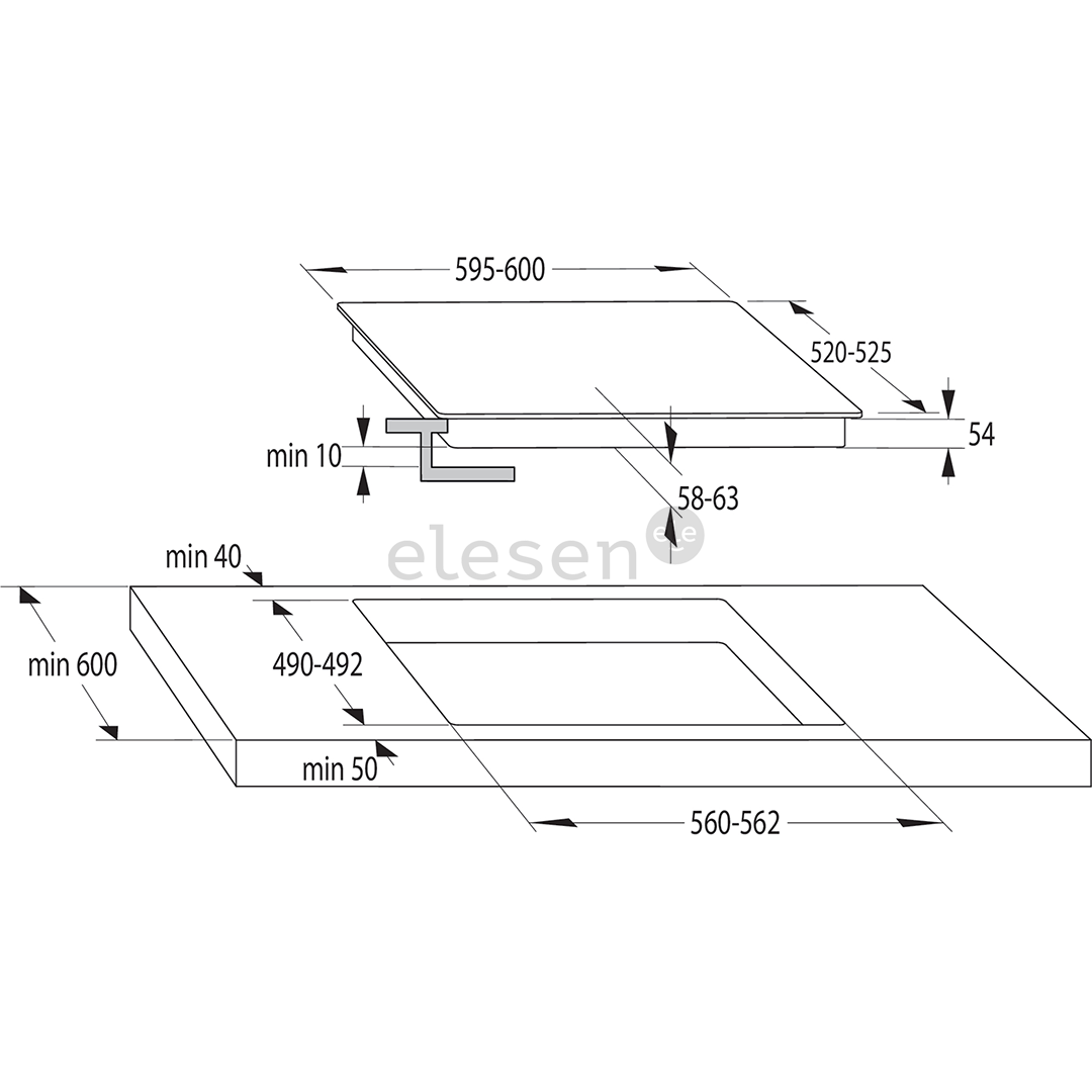 Gorenje, width 59,5 cm, frameless, black - Built-in induction hob
