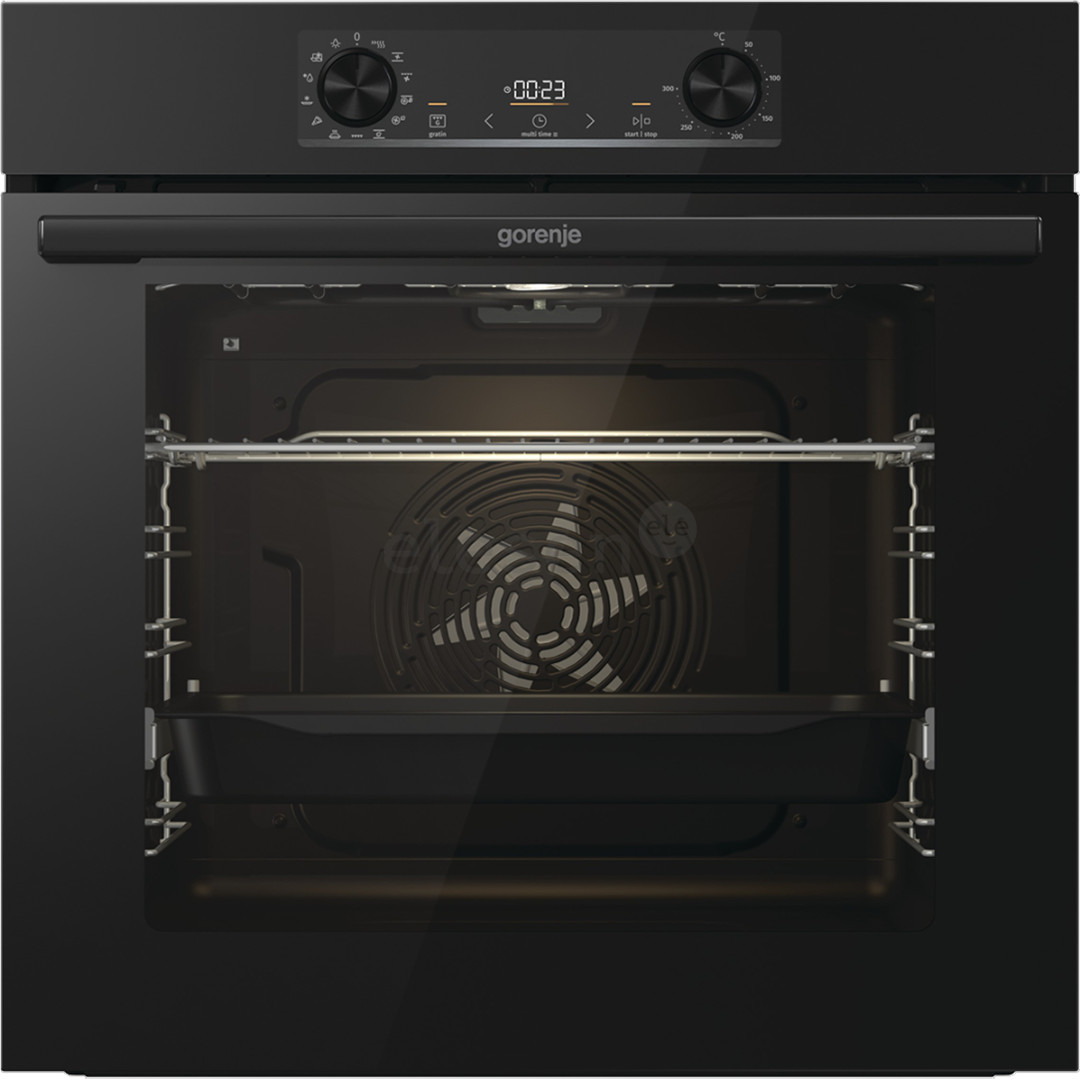 Gorenje, 77 L, pyrolytic cleaning, black - Built-in oven