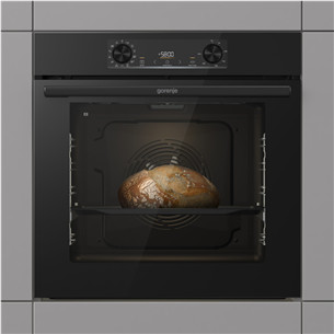 Gorenje, 77 L, pyrolytic cleaning, black - Built-in oven