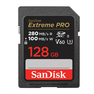 SanDisk Extreme Pro, UHS-II, SDXC, 128 GB, juoda - Atminties kortelė SDSDXEP-128G-GN4IN