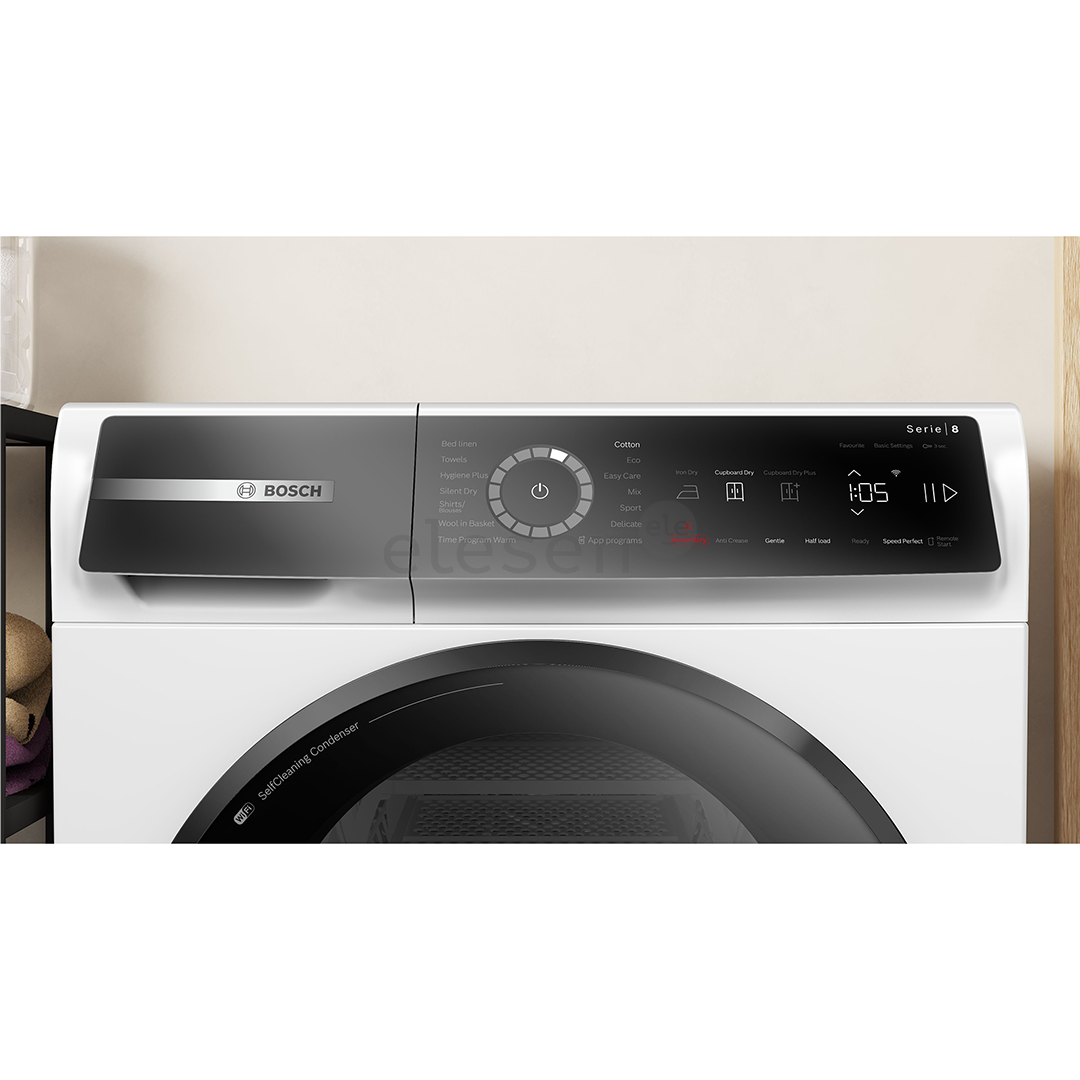 Bosch, Series 8, 9 kg, depth 61.3 cm - Clothes dryer