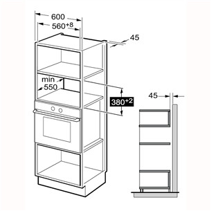 Beko, 25 L, 1450 W, juoda - Įmontuojama mikrobangų krosnelė su griliu