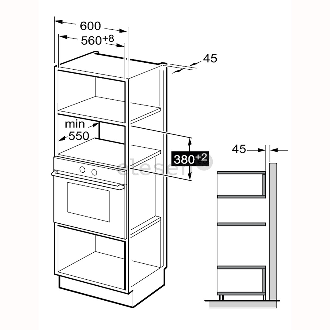 Beko, 25 L, 1450 W, juoda - Įmontuojama mikrobangų krosnelė su griliu