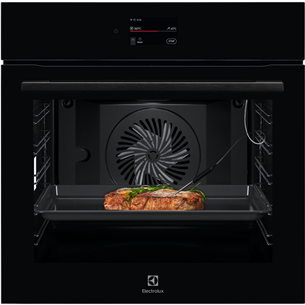 Electrolux 700 Series MealAssist, 71 L, pyrolytic cleaning, black - Built-in oven LOE9P3XZ