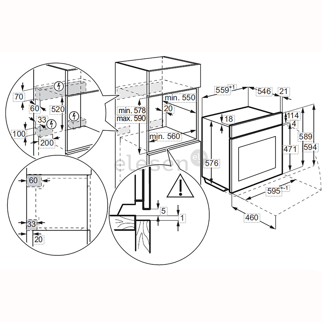 Electrolux 700 Series MealAssist, 71 L, pirolizė, juoda - Įmontuojama orkaitė