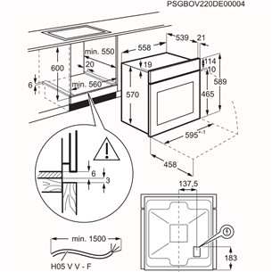 Electrolux 300 Series Convection, 65 L, nerūdijančio plieno - Įmontuojama orkaitė