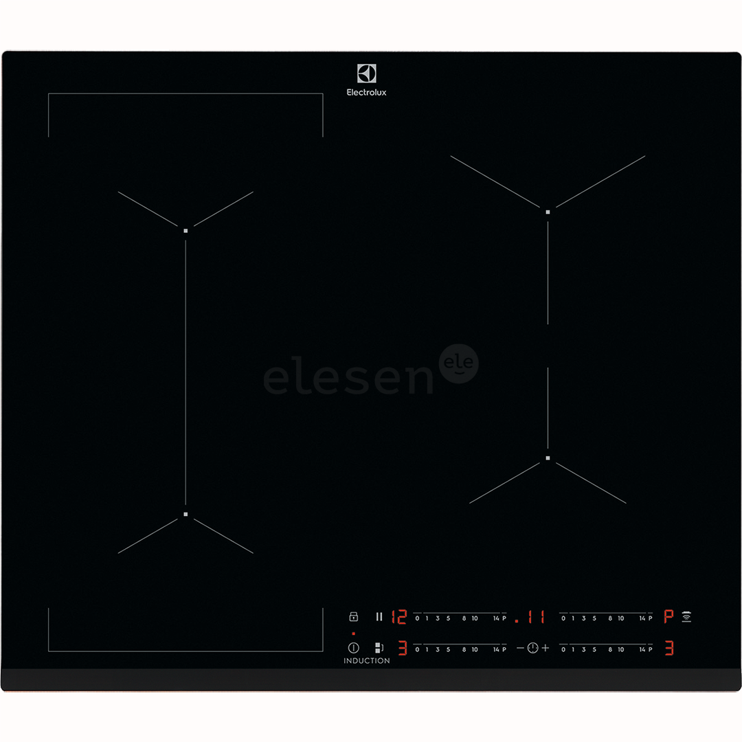 Electrolux 600 Series Bridge Hob2Hood, plotis 59 cm, juoda - Įmontuojama indukcinė kaitlentė