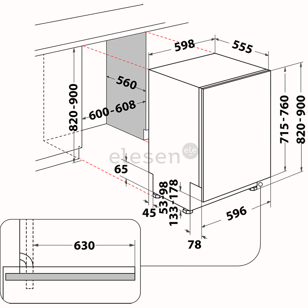 Whirlpool, 6th Sense, 16 place settings, width 60 cm - Built-in dishwasher