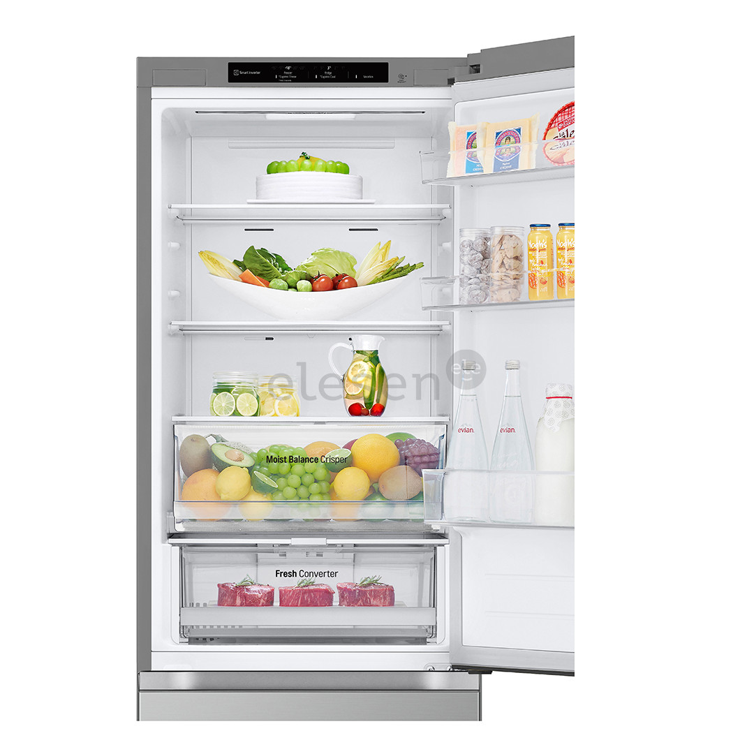 LG, NoFrost, 344 л, высота 186 см, серебристый - Холодильник