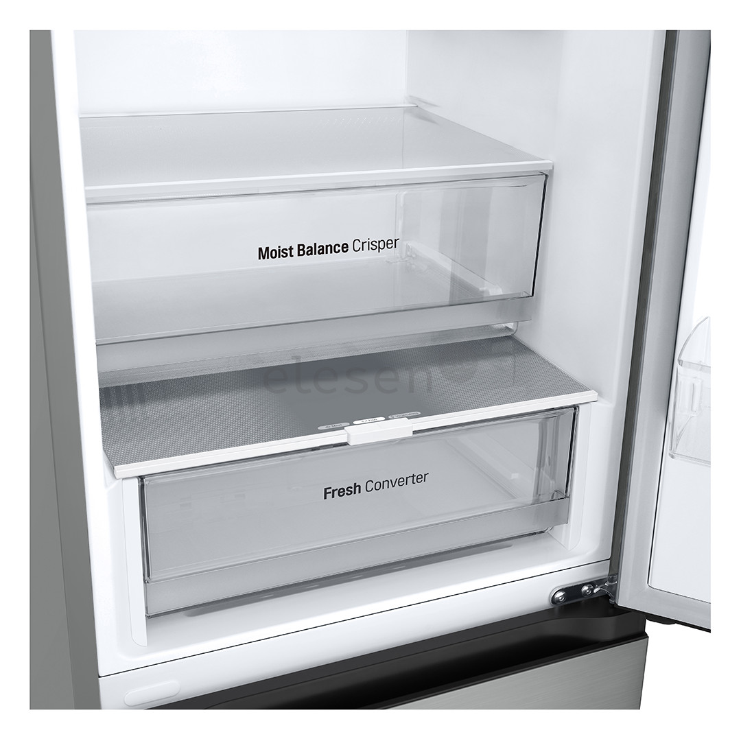 LG, NoFrost, 344 л, высота 186 см, серебристый - Холодильник