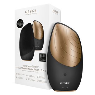 Geske Sonic Thermo Facial Brush | 6 in 1, pilkas - Veido odos priežiūros prietaisas SONIC.FACE.CLEAN