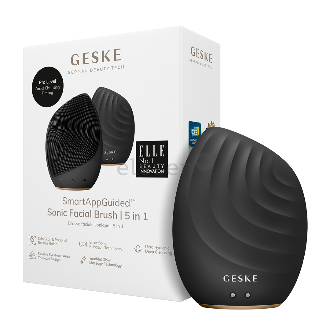 Geske Sonic Facial Brush | 5 in 1, pilkas - Veido odos priežiūros prietaisas