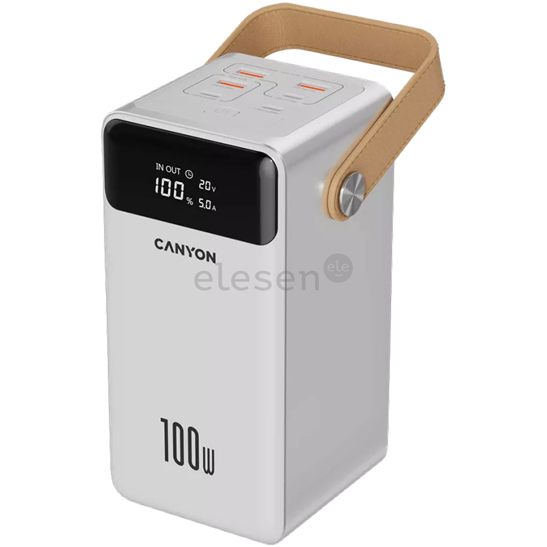 Canyon OnPower 610, 60 000 мАч, 100 Вт, USB-A, USB-C, белый - Внешний аккумулятор