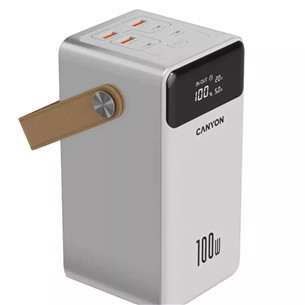 Canyon OnPower 610, 60 000 mAh, 100 W, USB-A, USB-C, balta - Išorinė baterija