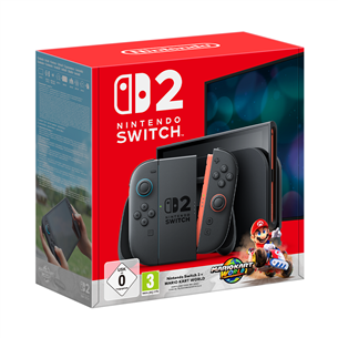 Nintendo Switch 2 + Mario Kart World, juodas - Žaidimų konsolės komplektas 045496321529