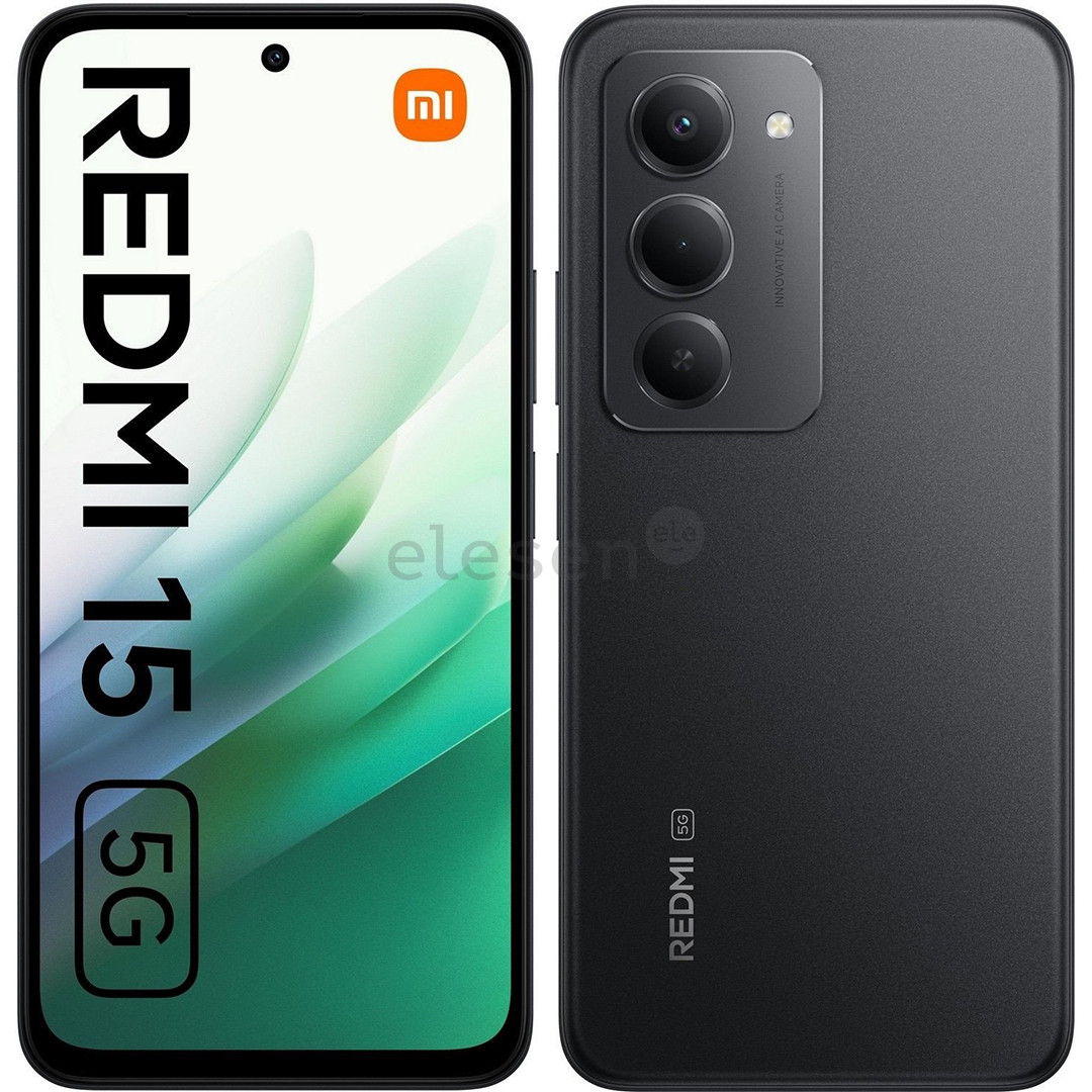 Xiaomi Redmi 15 5G, 4 GB, 128 GB, juodas - Išmanusis telefonas