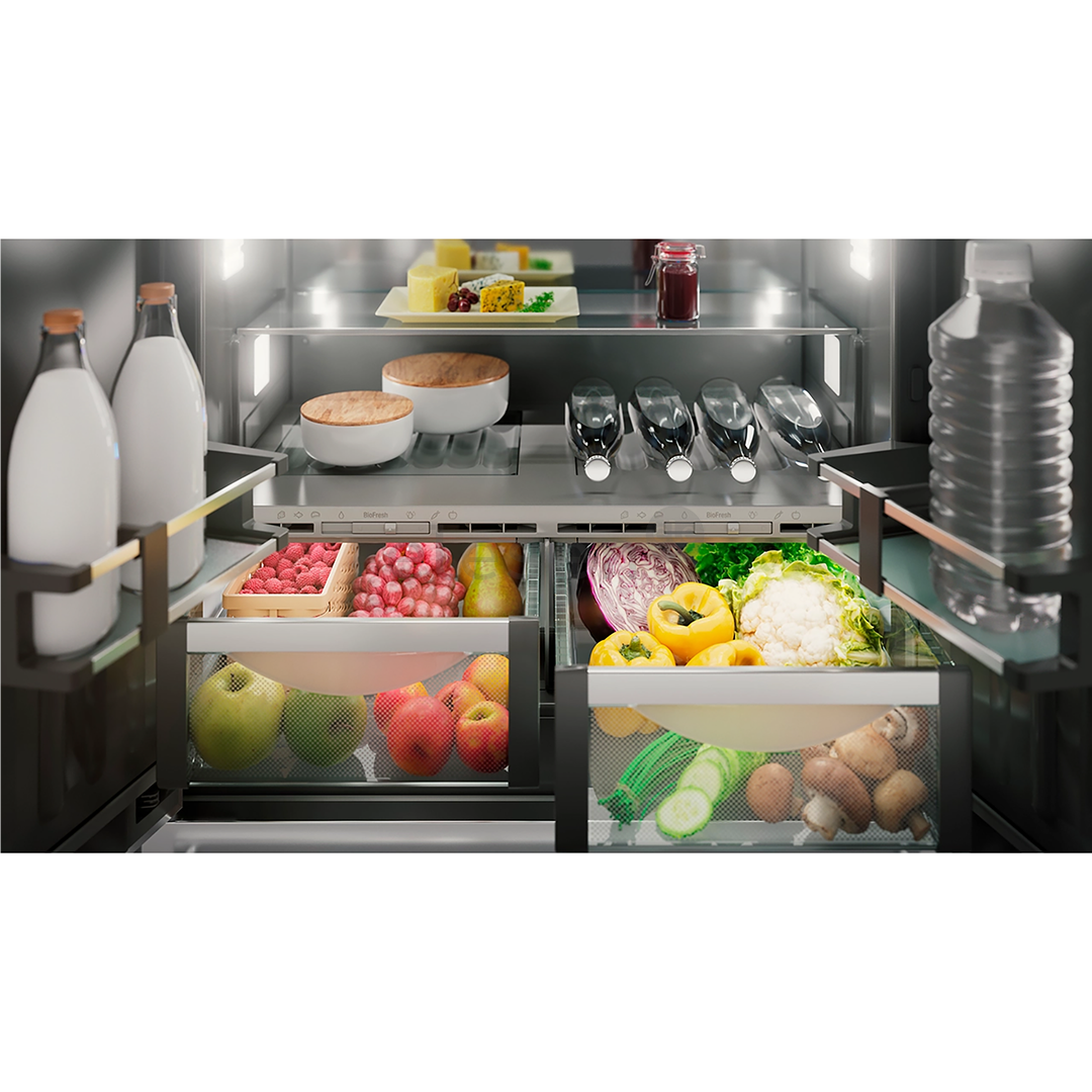 Liebherr BioFresh NoFrost, 522 L, aukštis 203 cm, nerūdijančio plieno - Šaldytuvas