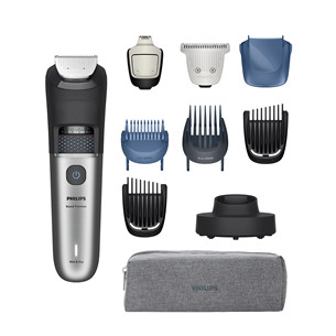Philips Beard Trimmer 7000, juoda/pilka - Barzdos kirpimo mašinėlė BT7670/15