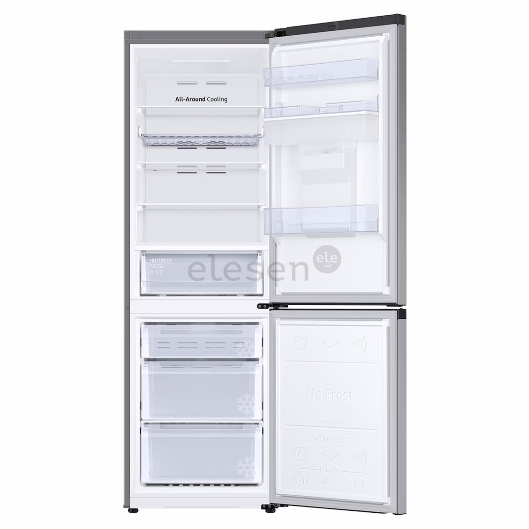 Samsung SmartThings AI Energy, No Frost, 341 L, aukštis 186 cm, sidabro spalvos - Šaldytuvas