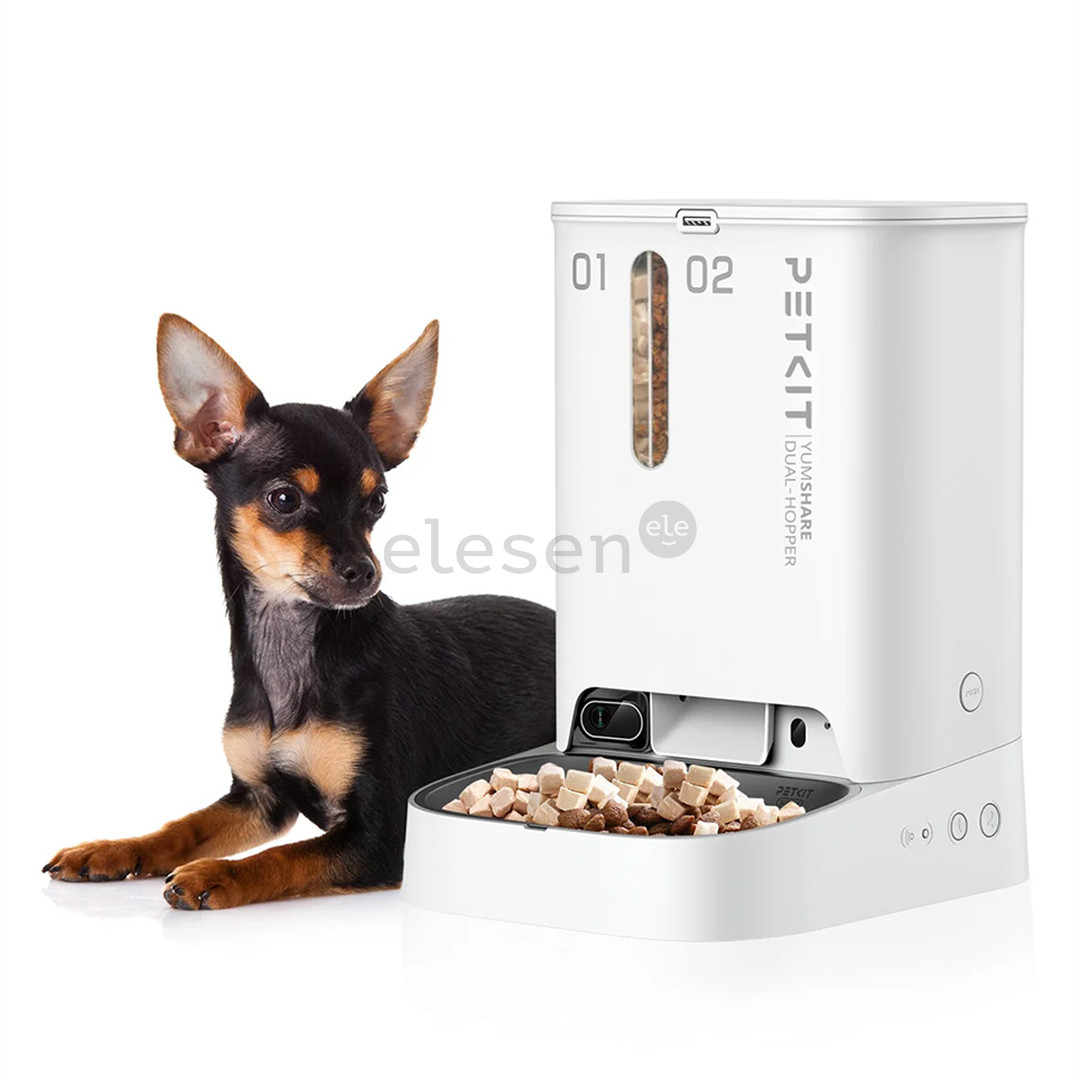 Petkit YumShare Dual-hopper, белый - Автоматическая кормушка для домашних животных с камерой