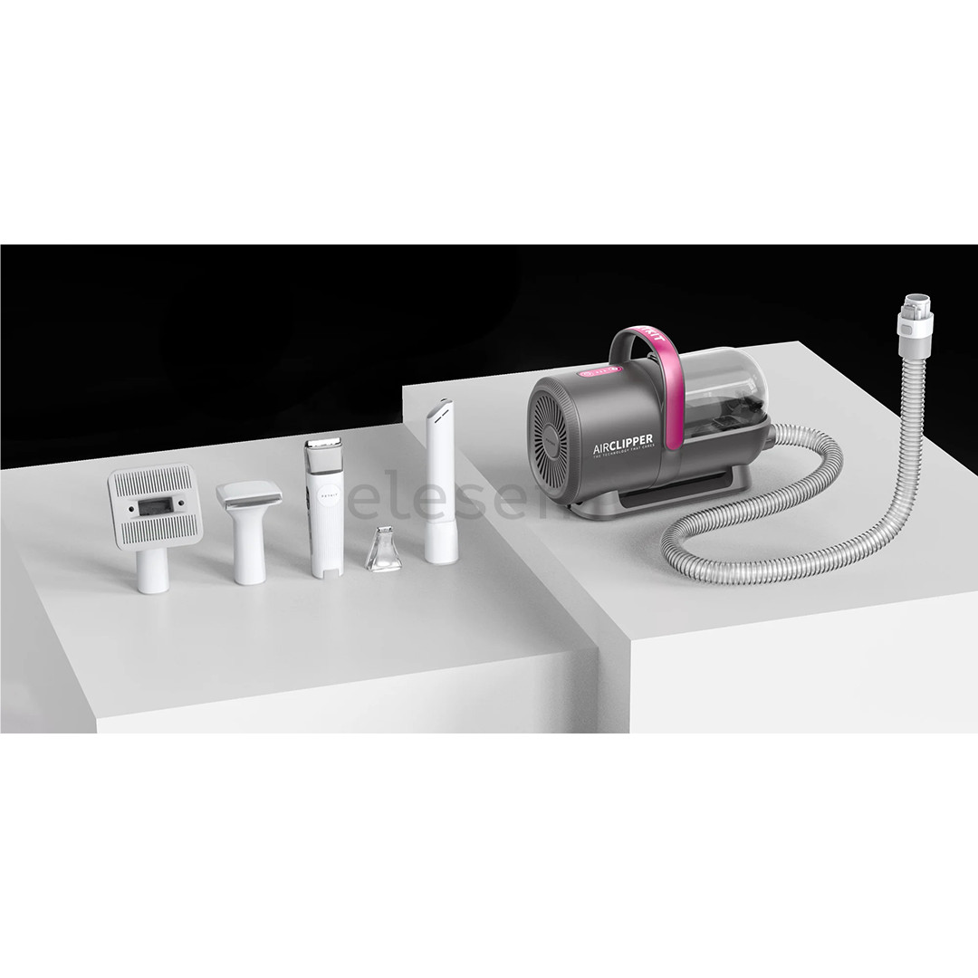 Petkit FurWaker 5-in-1 (AirClipper), su siurbliu, baltas/pilkas - Gyvūnų priežiūros įrenginys