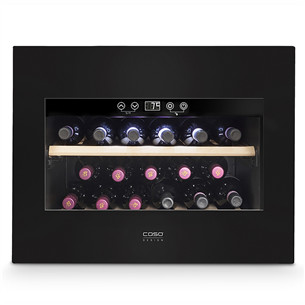 Caso WineDeluxe E 18, 18 butelių, aukštis 46 cm, juodas - Įmontuojamas vyno šaldytuvas