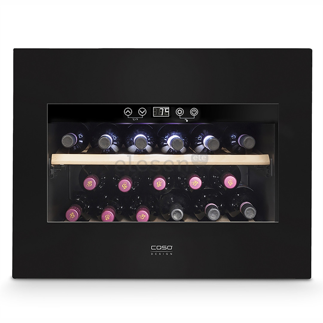 Caso WineDeluxe E 18, 18 butelių, aukštis 46 cm, juodas - Įmontuojamas vyno šaldytuvas