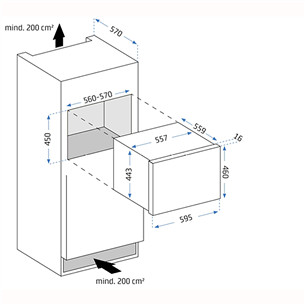 Caso WineDeluxe E 18, 18 butelių, aukštis 46 cm, juodas - Įmontuojamas vyno šaldytuvas