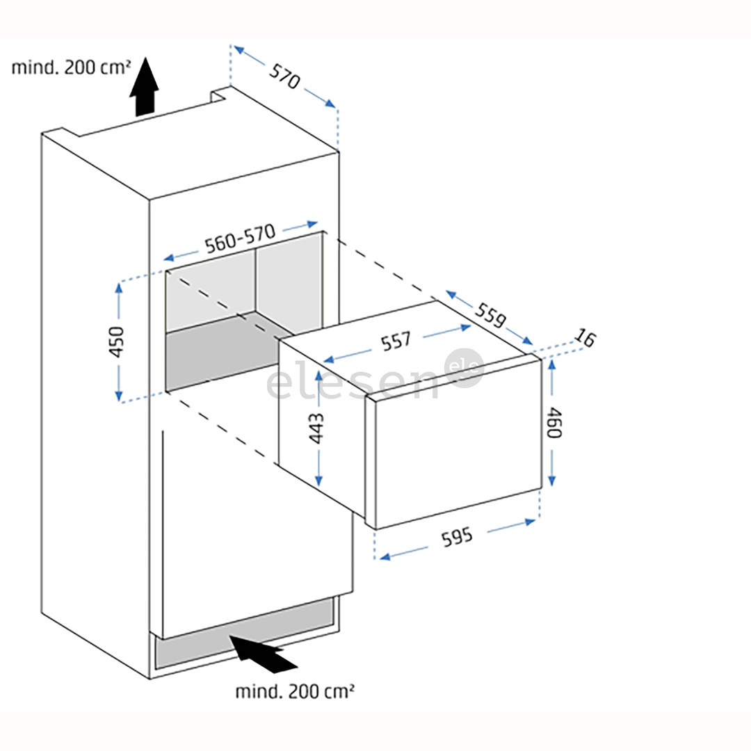 Caso WineDeluxe E 18, 18 butelių, aukštis 46 cm, juodas - Įmontuojamas vyno šaldytuvas
