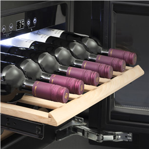 Caso WineDeluxe E 18, 18 butelių, aukštis 46 cm, juodas - Įmontuojamas vyno šaldytuvas