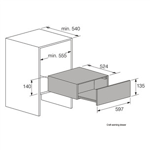 Asko, black - Built-in Warming drawer