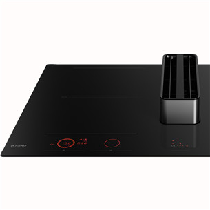 Asko, plotis 83 cm, juoda - Įmontuojama kaitlentė su gartraukiu