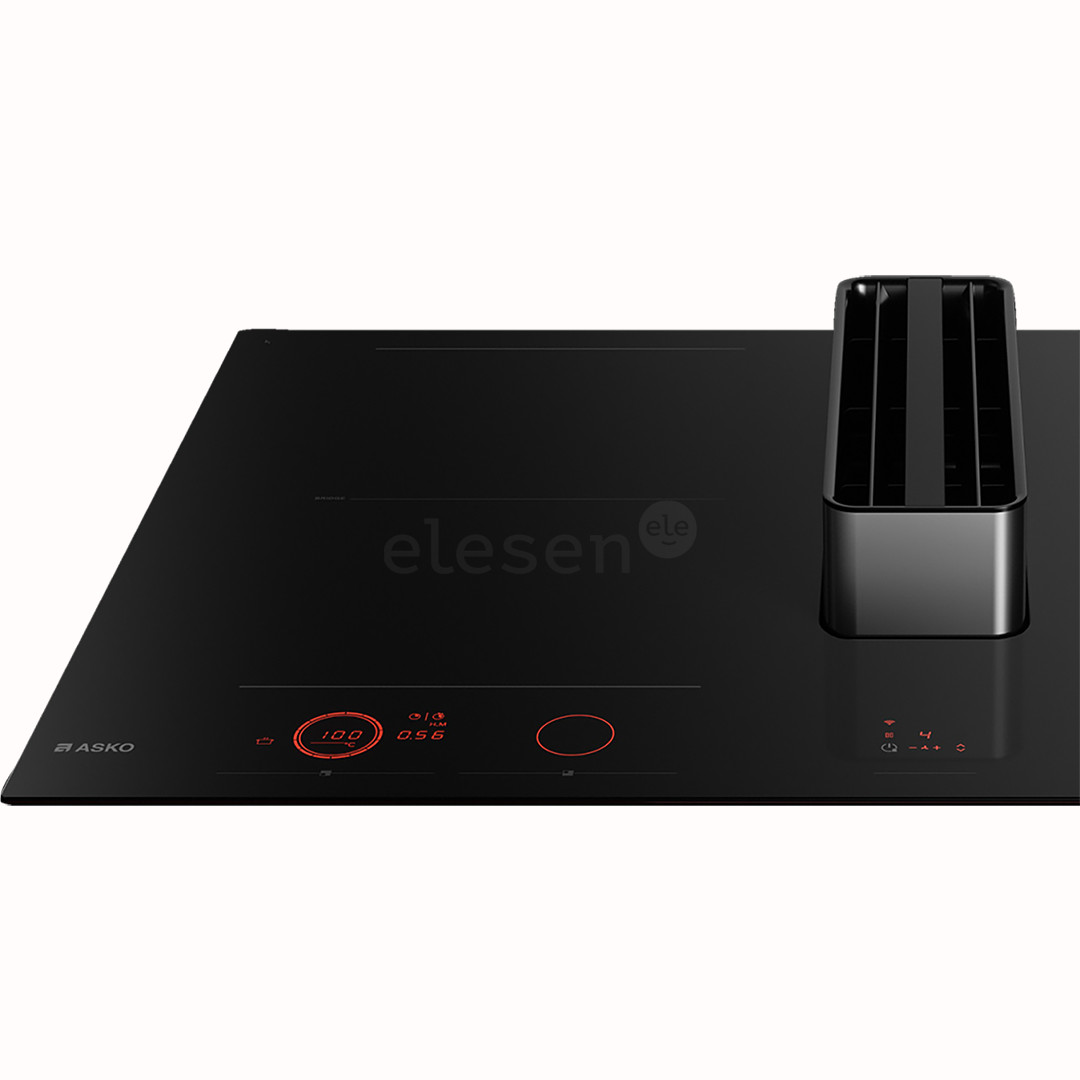 Asko, plotis 83 cm, juoda - Įmontuojama kaitlentė su gartraukiu