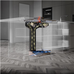 Asko, plotis 83 cm, juoda - Įmontuojama kaitlentė su gartraukiu