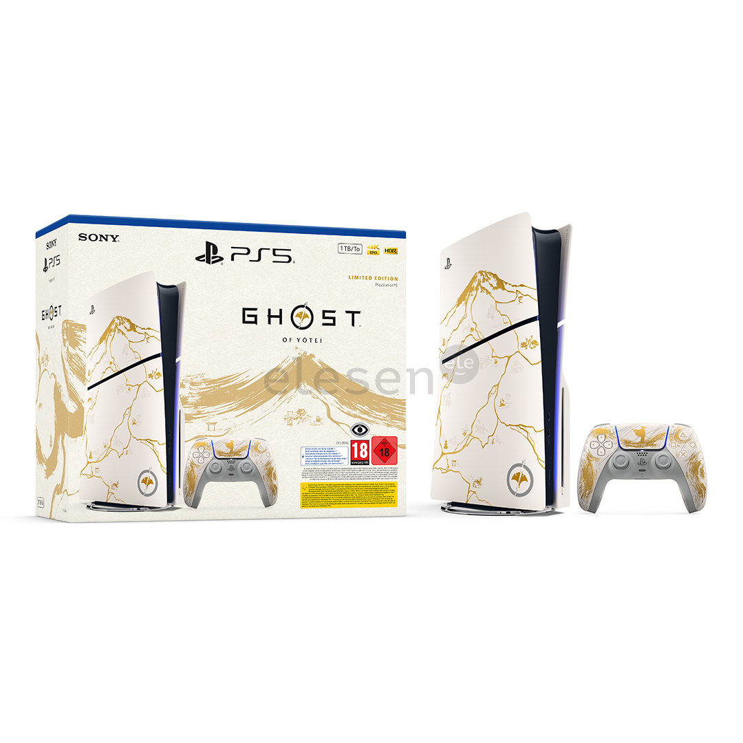 Sony PlayStation 5 Slim Ghost of Yotei Limited Edition, белый / золотистый - Комплект с игровой консолью