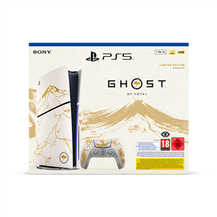 Sony PlayStation 5 Slim Ghost of Yotei Limited Edition, белый / золотистый - Комплект с игровой консолью