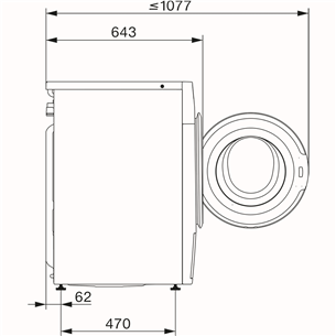 Miele W1 PowerWash, 8 кг, глубина 64,3 см, 1400 об/мин - Стиральная машина с передней загрузкой