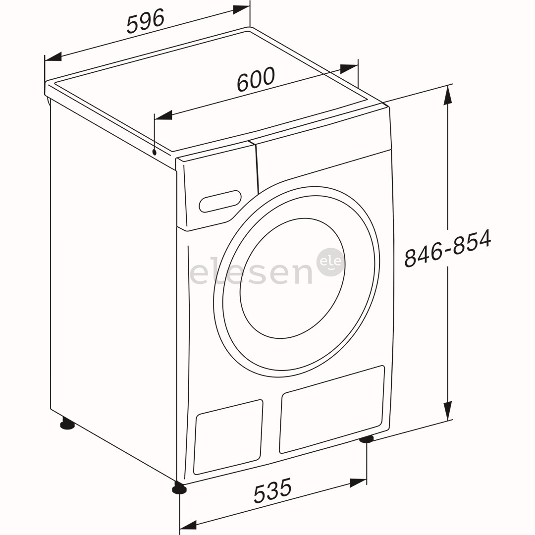 Miele W1 PowerWash, 8 kg, gylis 64,3 cm, 1400 aps./min. - Skalbimo mašina