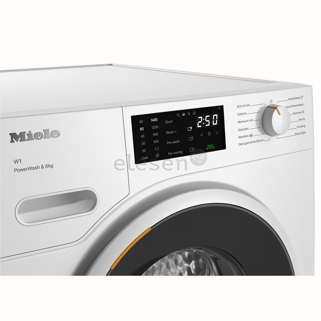 Miele W1 PowerWash, 8 kg, gylis 64,3 cm, 1400 aps./min. - Skalbimo mašina